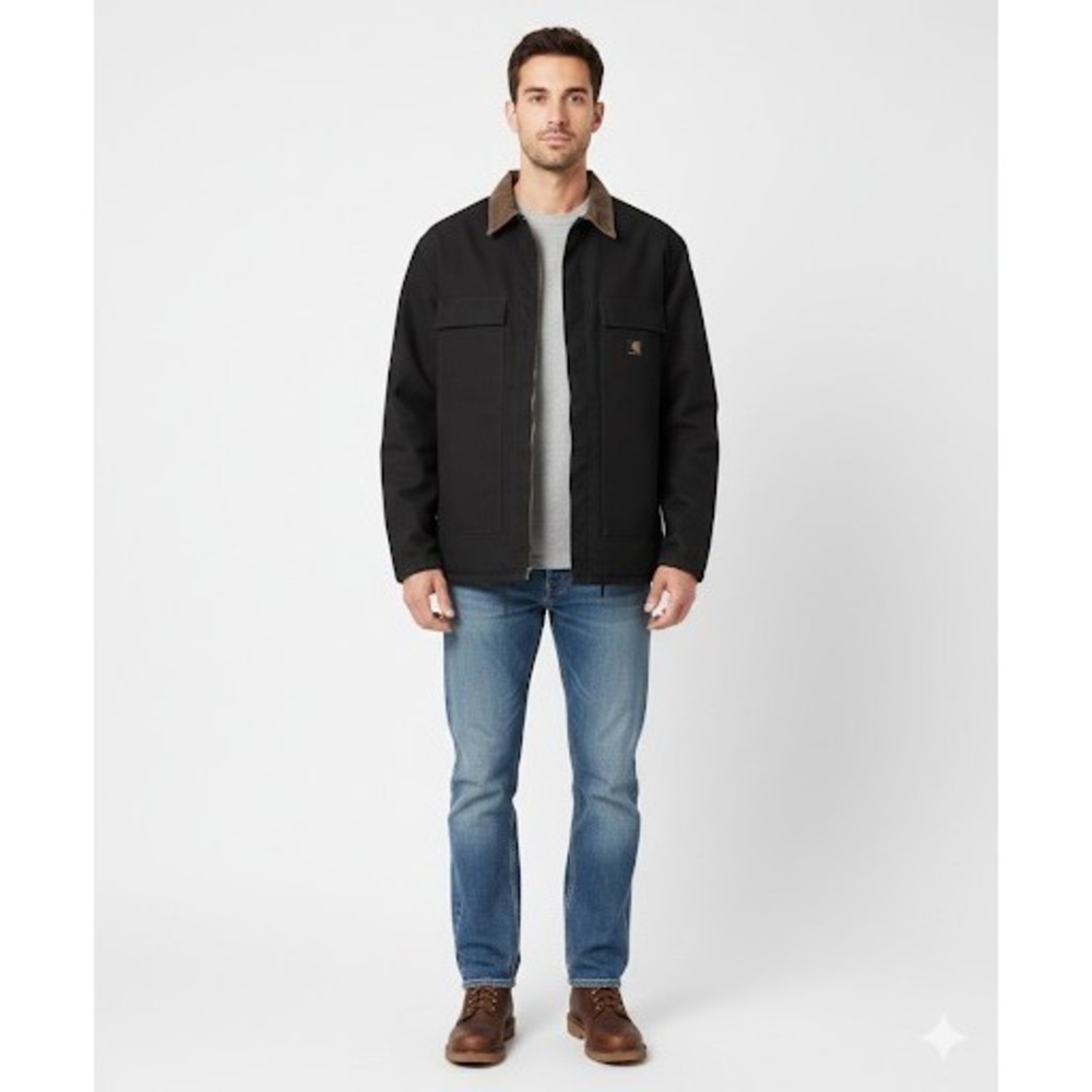 Carhartt C003 Arctic Quilt Lined Traditional Coat Black Duck Canvas Mens XL